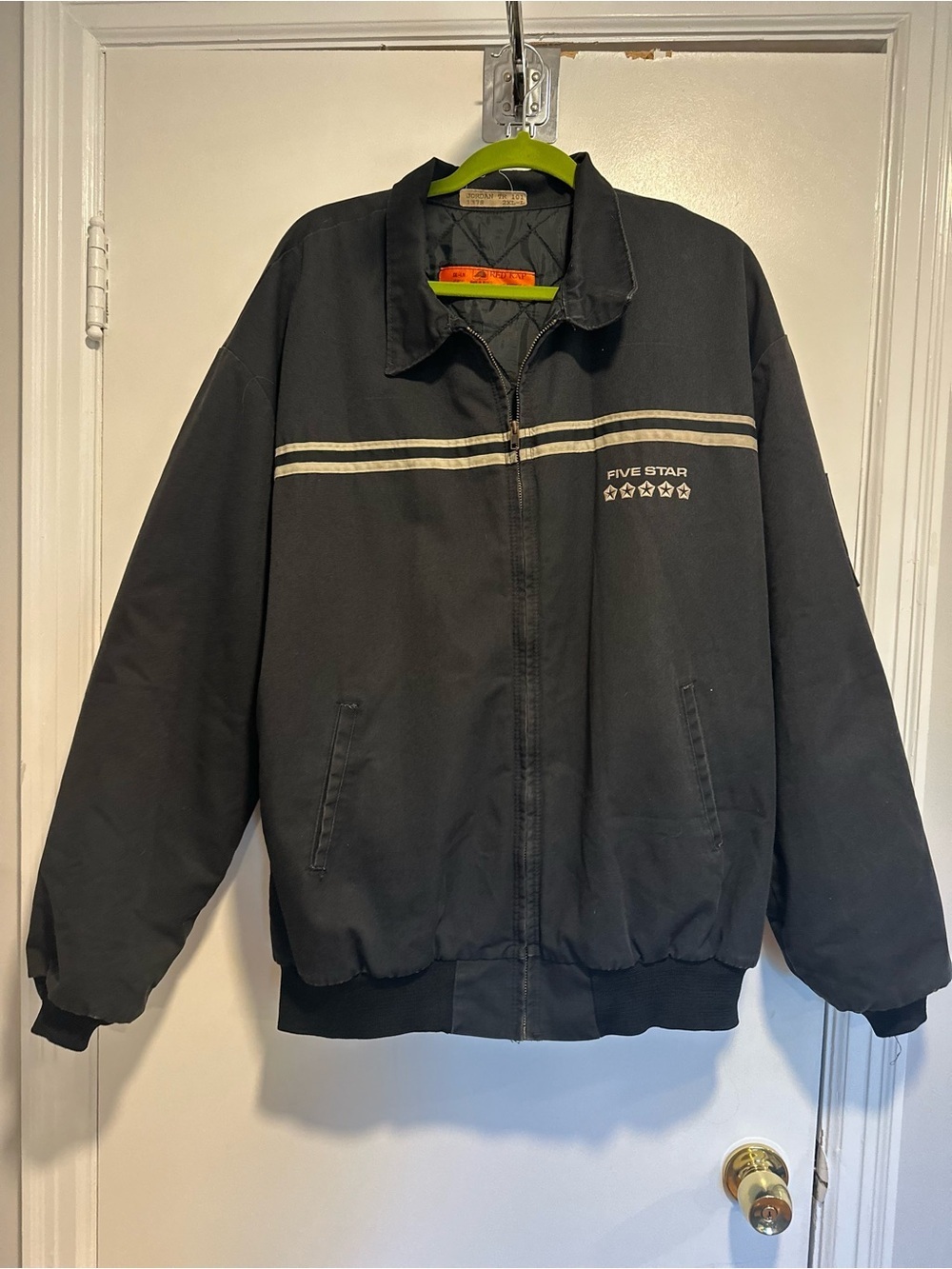 VTG 90s Red Cap Sz: XXL 5 Star Chrysler Mechanics Workwear Quilted bomber Jacket